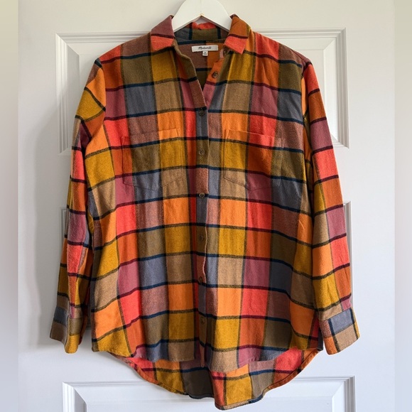 NWOT Madewell Flannel Sunday Shirt in Emmy Plaid - Picture 3 of 10